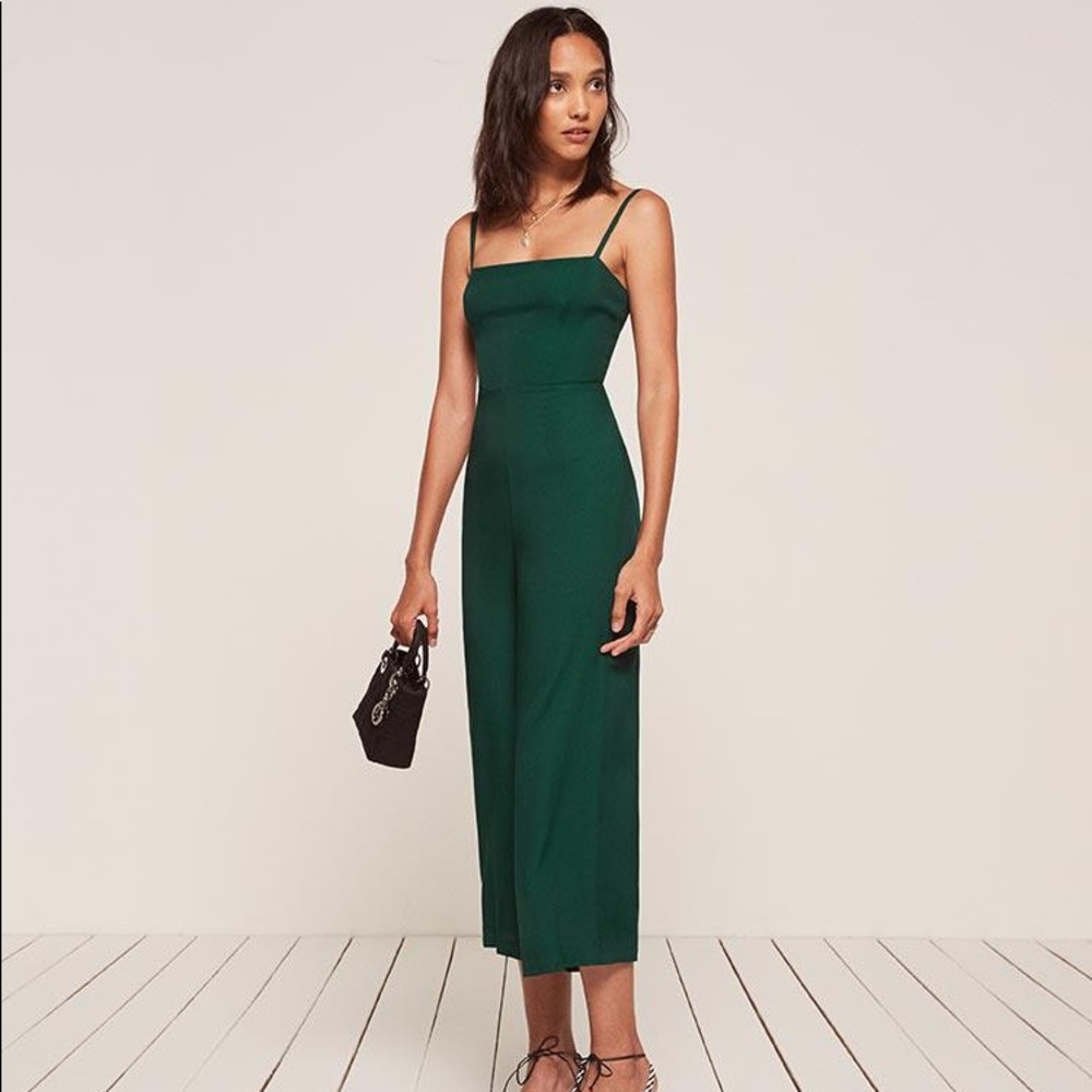Reformation Guatemala Jumpsuit in Emerald
